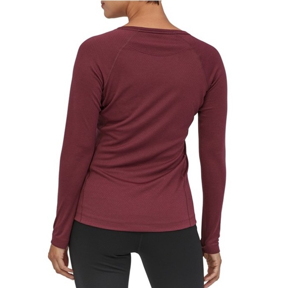 Patagonia Capilene® Midweight Crew Base Layer Long Sleeve Maroon Size S - Picture 2 of 13